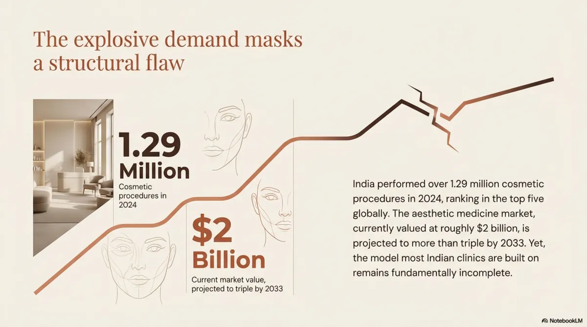 India's aesthetic medicine market: 1.29 million procedures in 2024, $2 billion market projected to triple by 2033