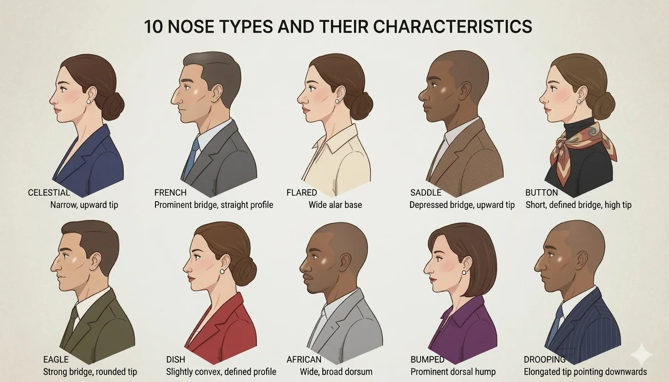10 common nose types treated with rhinoplasty at House of Aetheria, Gurgaon